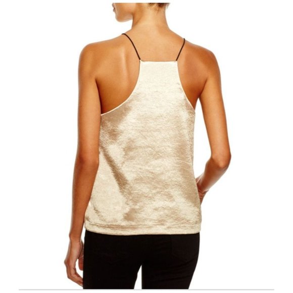 AQUA Gold Metallic Camisole Top Womens Sz XS - Picture 6 of 6